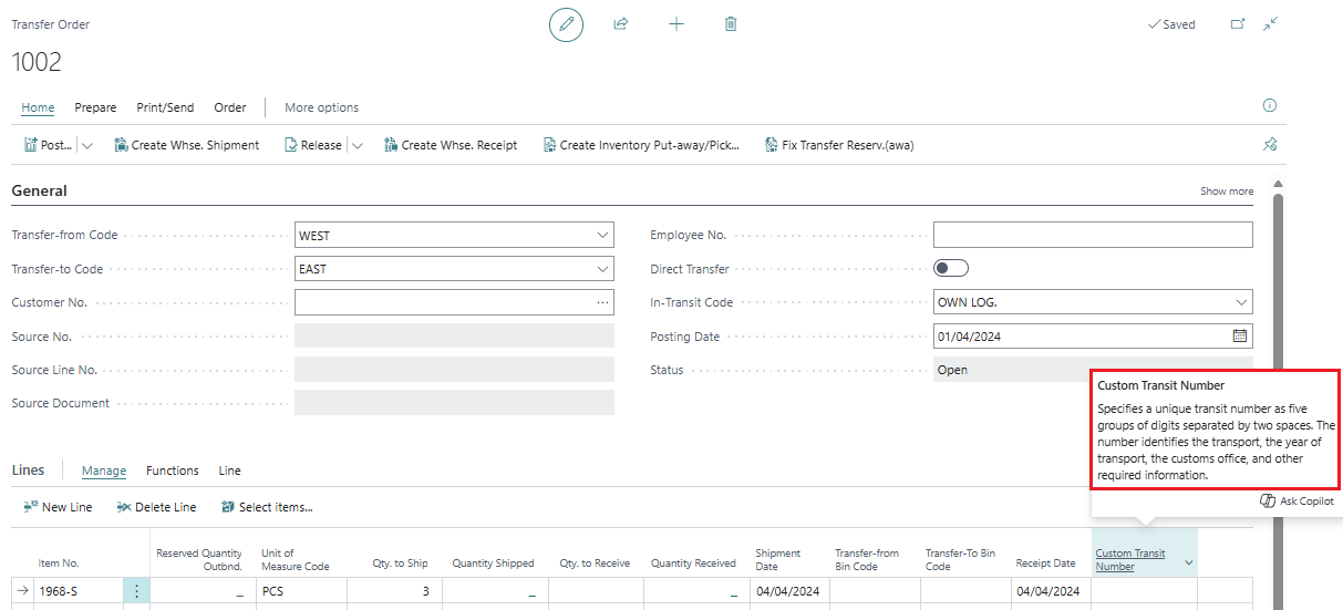 Transfer from Pallet