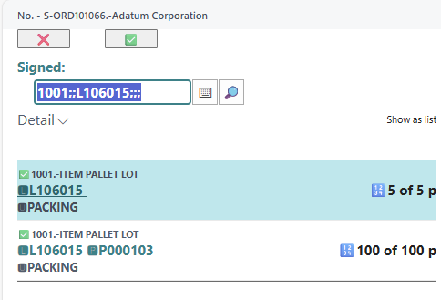 Packing example without pallet