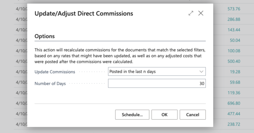 Adjust commissions report