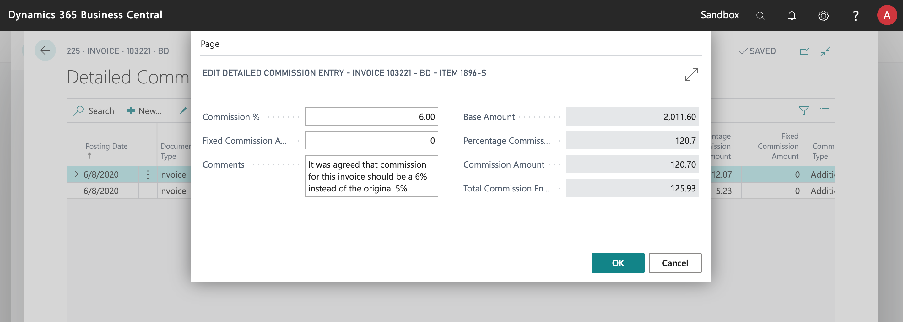 Modify commission amounts