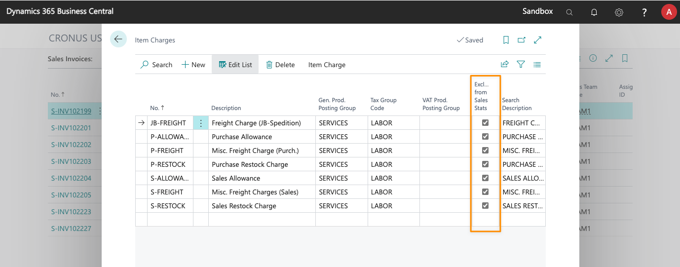 Excluded Item Charges