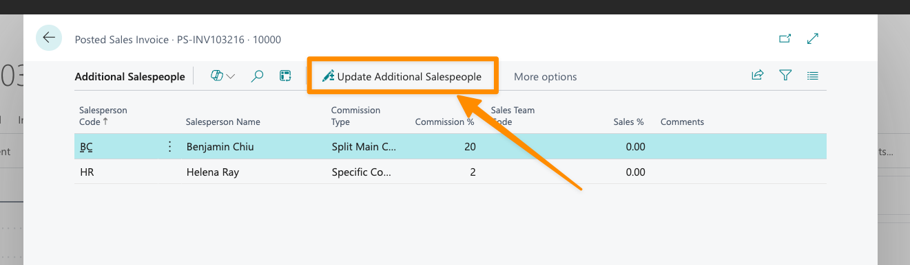 Edit Additional Salespeople