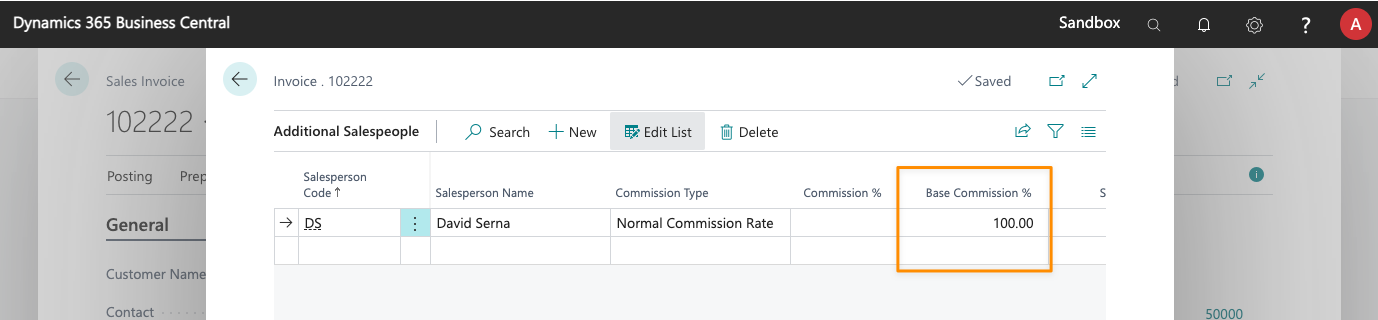 Additional Salesperson Base Commission Field