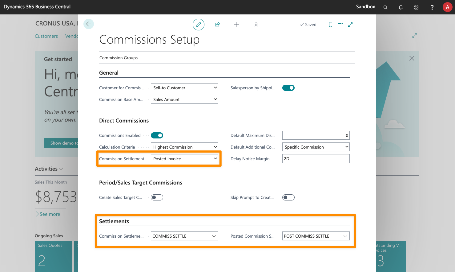 iDynamics Commissions Setup