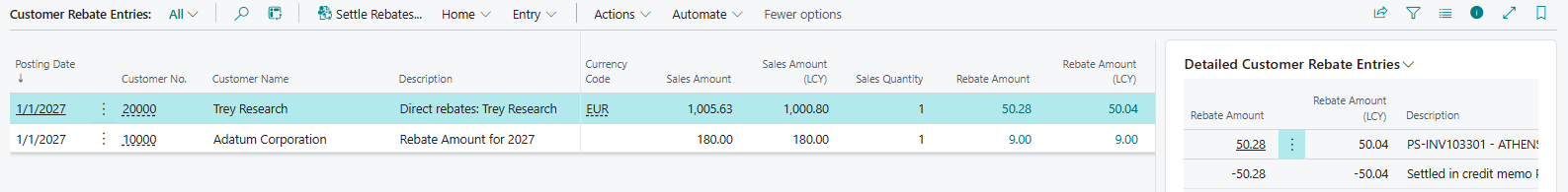 Rebate entry settled