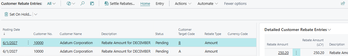 Generated rebates