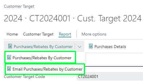 Report rebates by customer