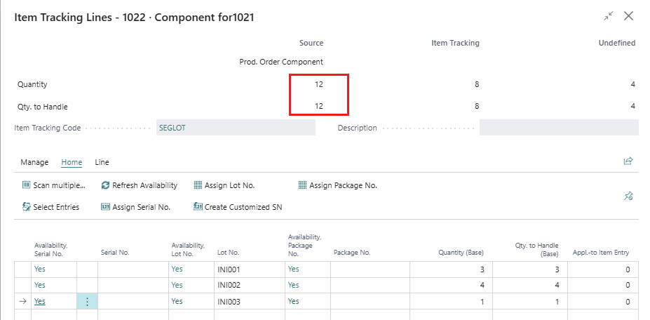 Tracking in base quantity