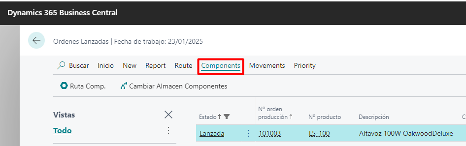 Acciones componentes