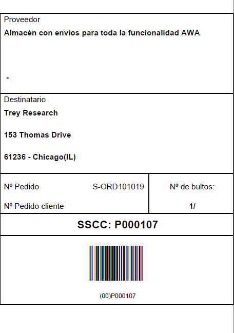 Etiqueta de expedición