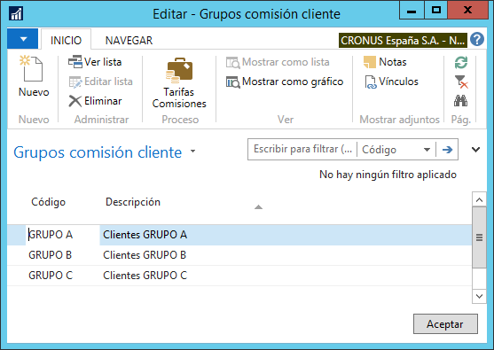 Grupos de clientes