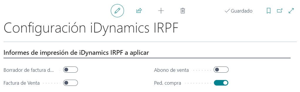 Configuración iDynamics IRPF - Informes