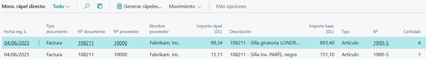 Movs. rápel directo