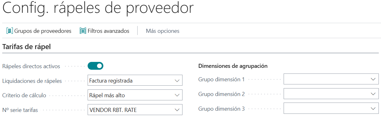 Configuración general