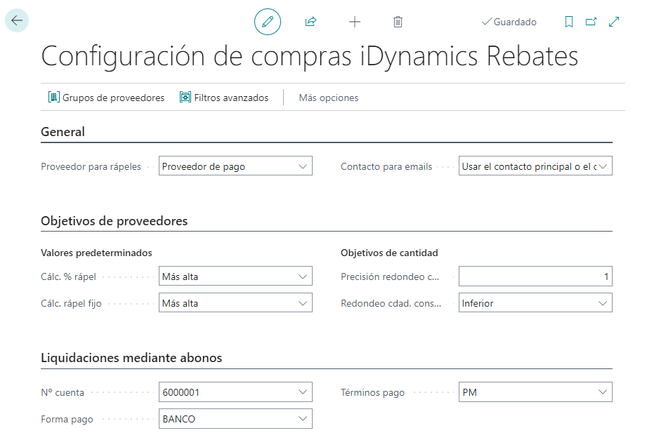 Configuración del método de pago