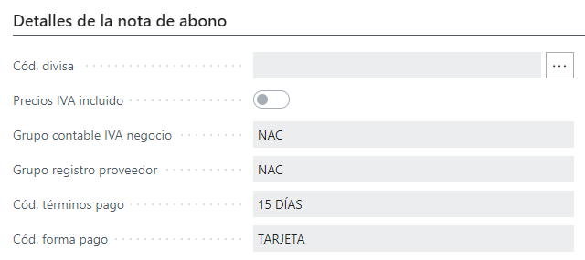 Información de facturación