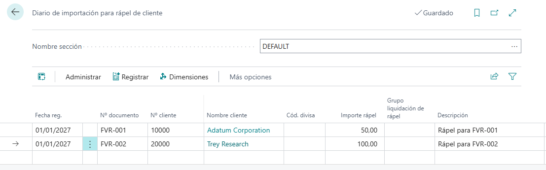 Diario de importación