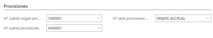 Provisiones en rebate setup
