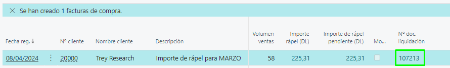 Liquidación a realizar