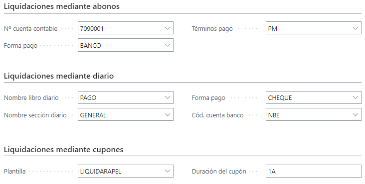 Configuración de liquidación de rápeles en Rebates Setup