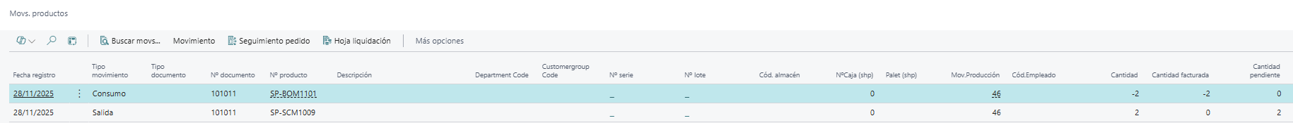 movimientos de subcontratación automática
