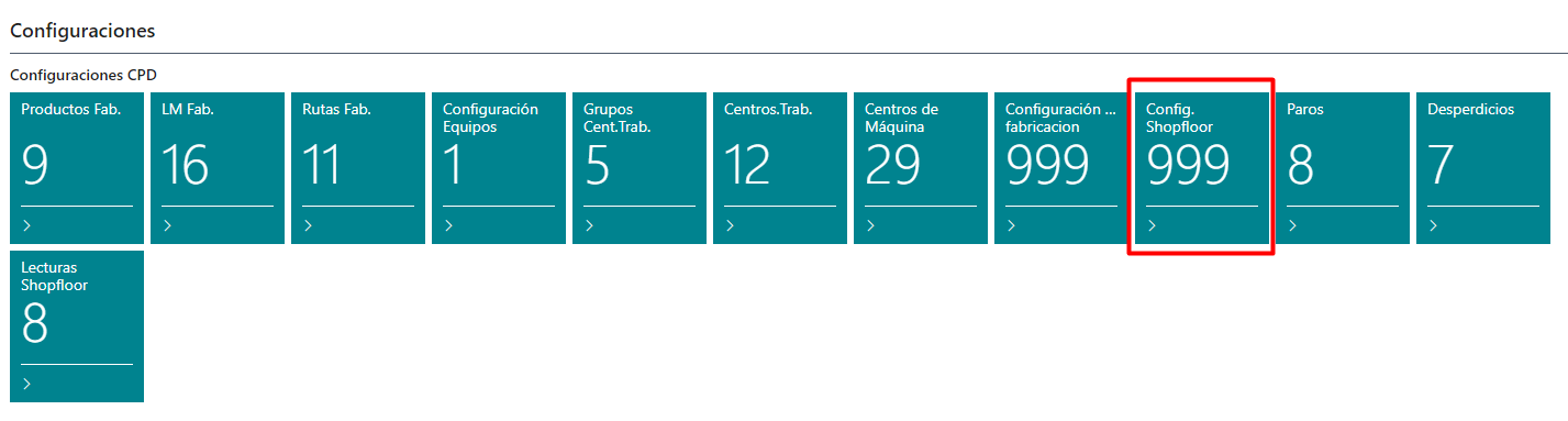 Configuración Shopfloor 