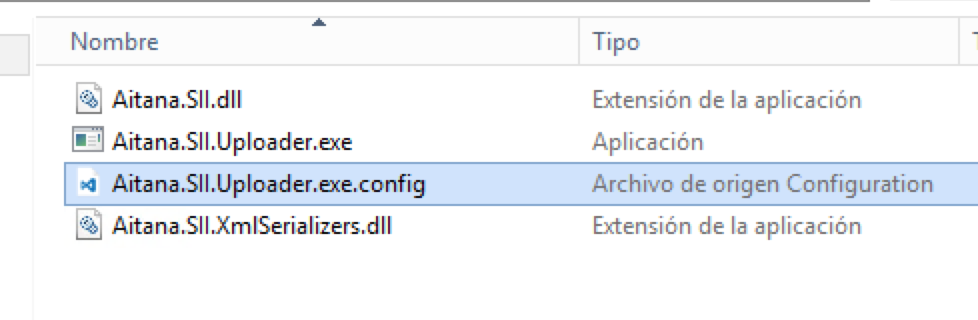 Archivos incluidos con el exe