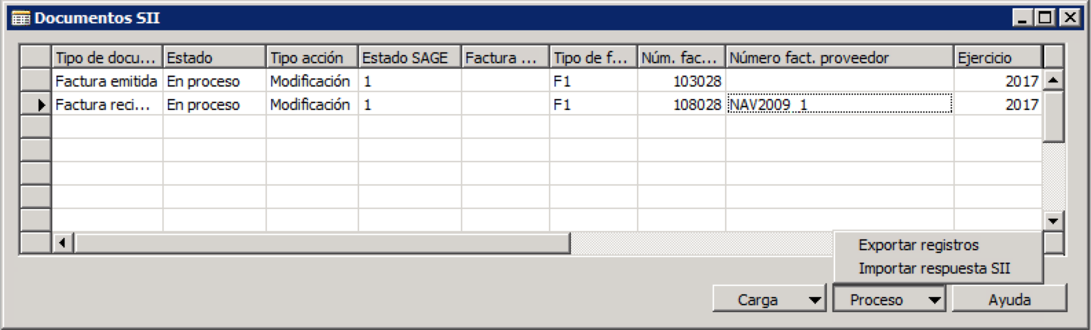 Exportación de datos