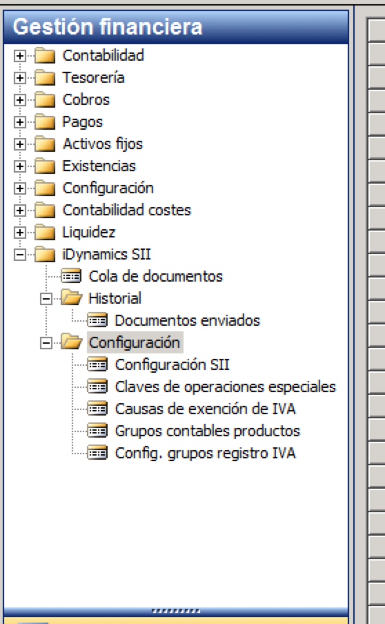 Menú de acceso