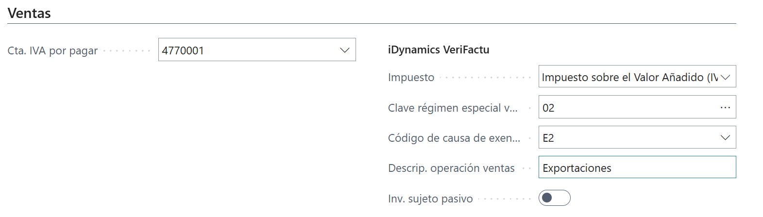 Ventas fuera de la UE con ISP