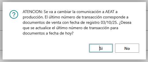 Confirma actualización último número de asiento