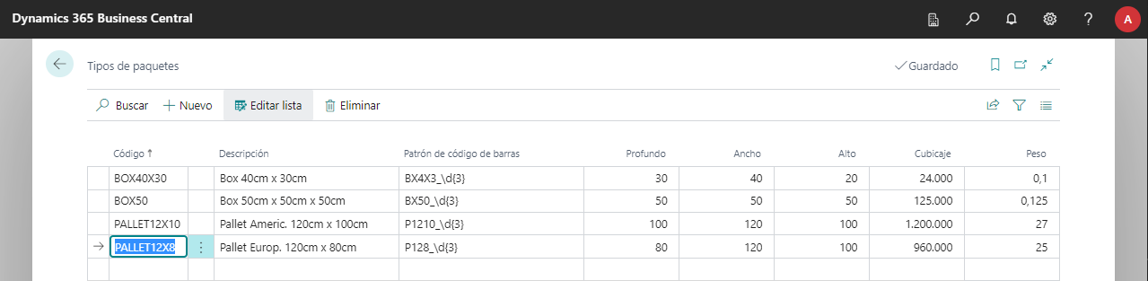 Tipos De Paquetes Idynamics Warehouse Lite 4709