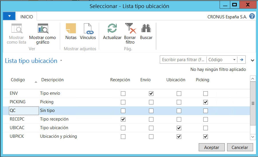 Lista de tipos de ubicación