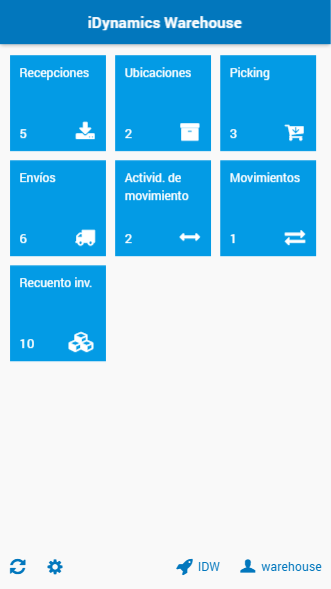 Pantalla de inicio